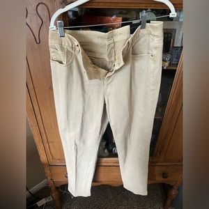 Chicos Tan colored. So slimming girlfriend ankle jean.